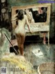 A painting of a naked woman standing in front of a mirror.